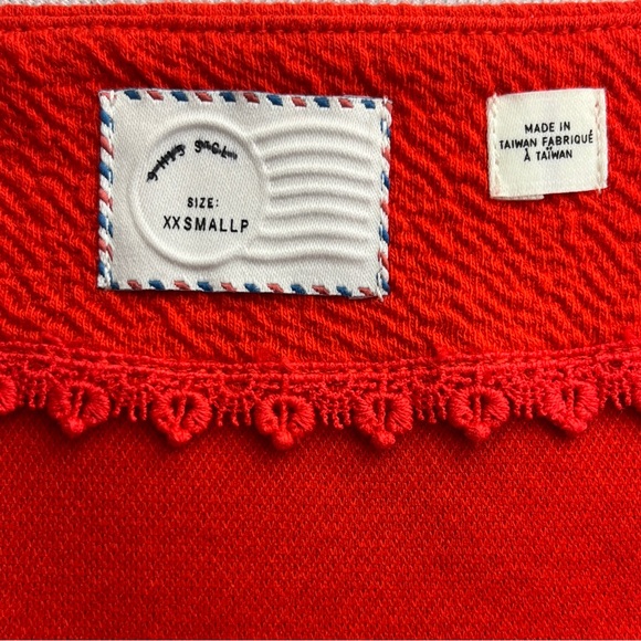 Anthropologie 9H15 STCL Red Stretch Top Size XXS V-Neck Waffled Fitted Retro Top - Picture 12 of 12